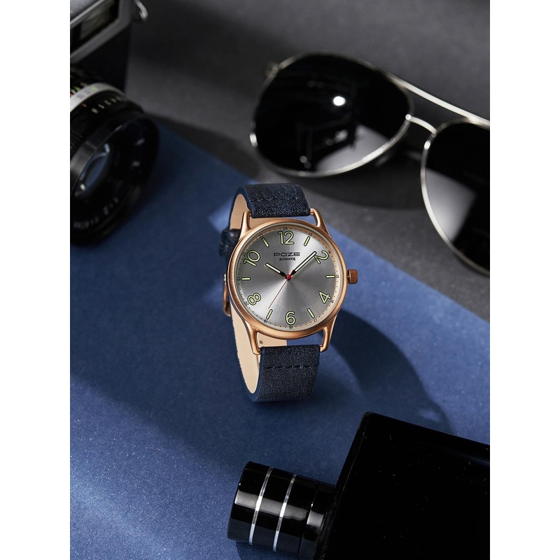 Sonata Poze Men Leather Straps Analogue Watch SP70014WL01W