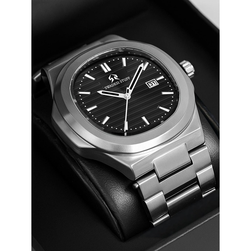 SWADESI STUFF Men Dial & Straps Analogue Watch PREMIUM BLACK 81