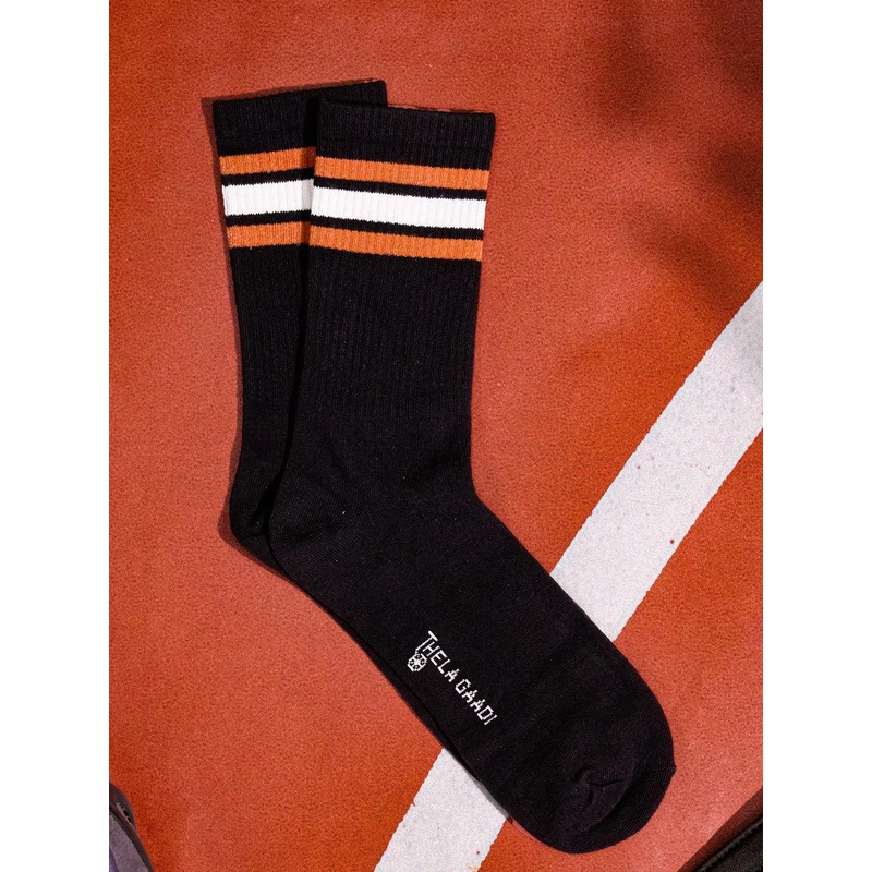 Thela Gaadi Unisex Calf Length Stripes Socks
