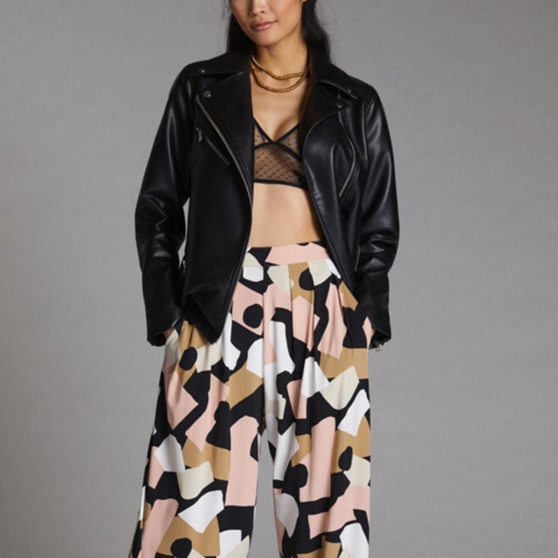 Abstract Wide-Leg Pants