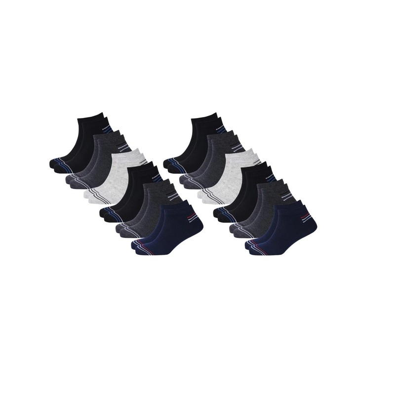 Akeeta Unisex Set Of 12 Striped Cotton Ankle Length Socks