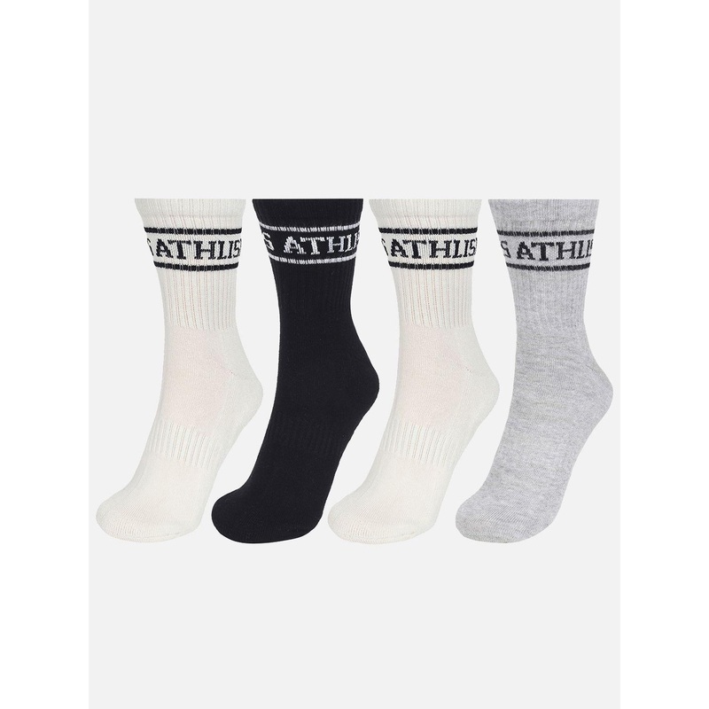 ATHLISIS Pack Of 4 Calf-Length Socks