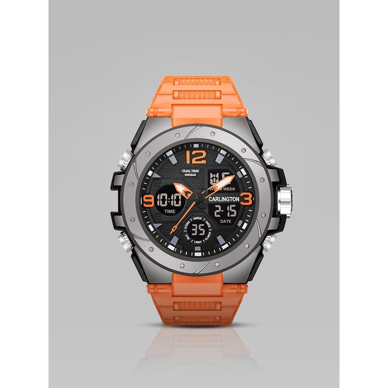 CARLINGTON Men Analogue Chronograph Watch Endurance 9105 Orange