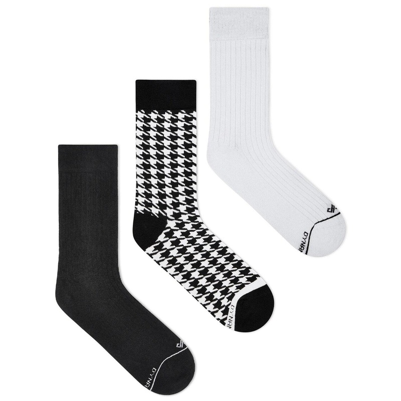 Dynamocks Unisex Pack Of 3 Patterned Calf Length Socks