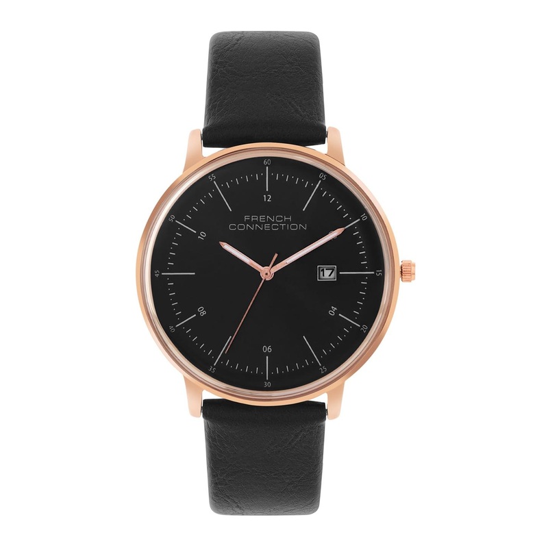 French Connection Men Printed Leather Straps Analogue Watch FCN00094E