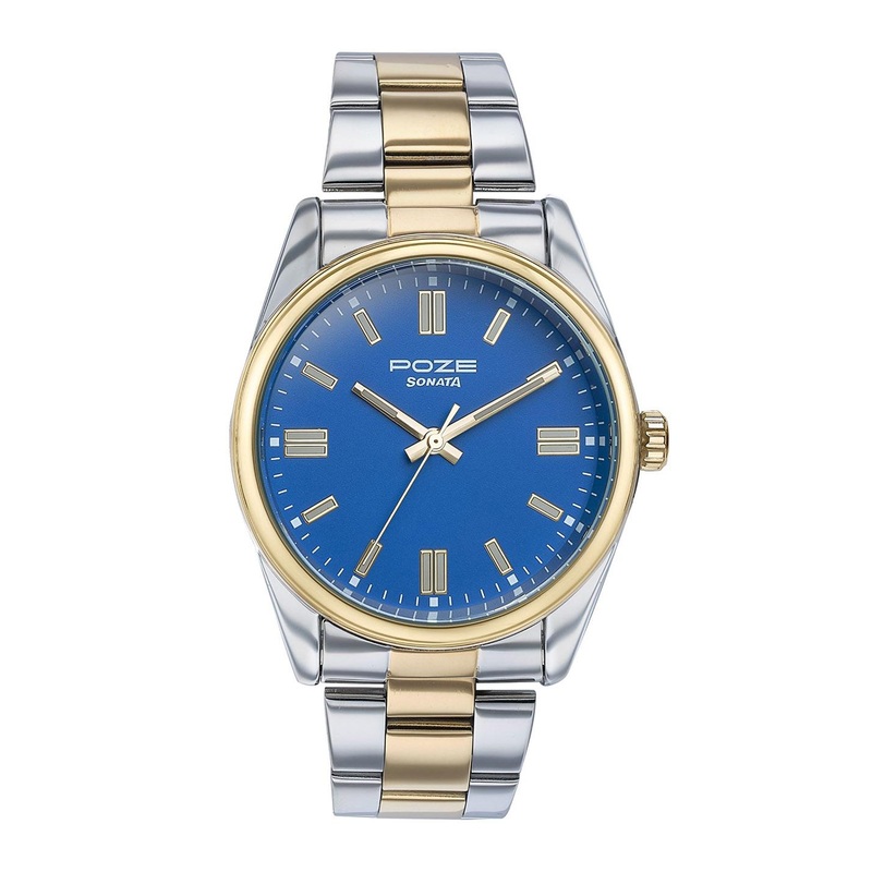 Sonata Men Embellished Dial & Bracelet Style Straps Analogue Watch SP70033BM01W