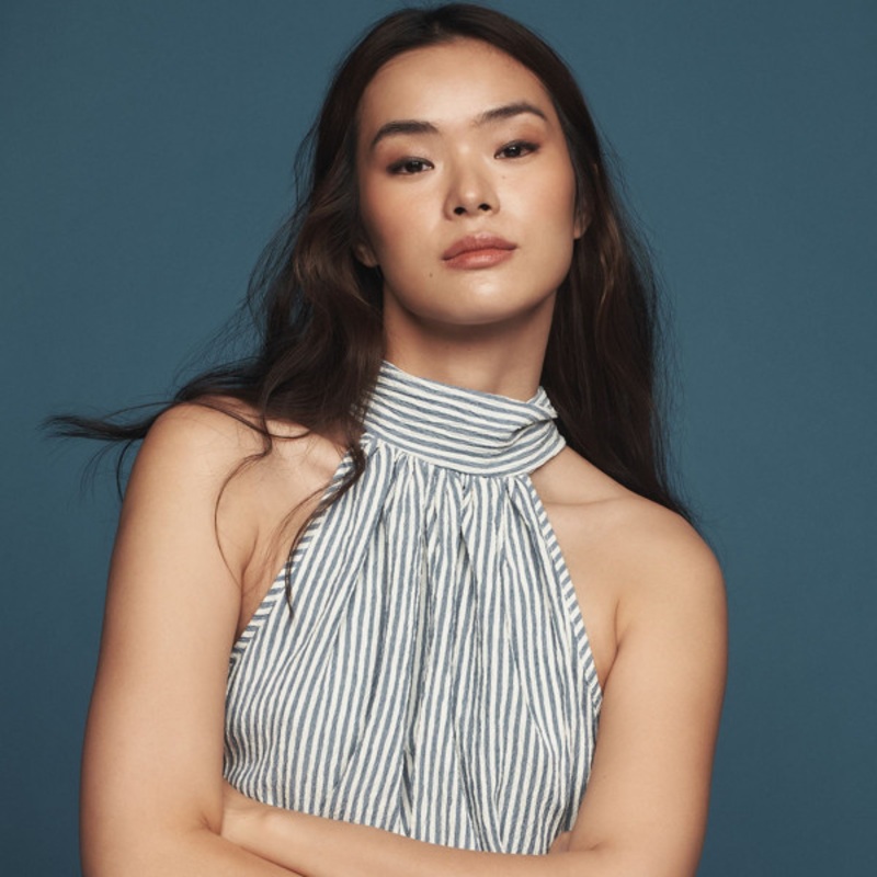 Striped Tie-Back Top