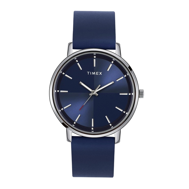 Timex Men Brass Dial & Leather Straps Analogue Watch- TW0TG8017