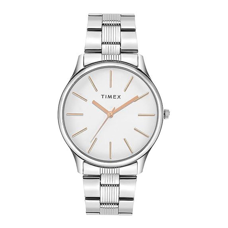 Timex Men Round Brass Dial & Stainless Steel Analogue Watch TWTG73SMU02