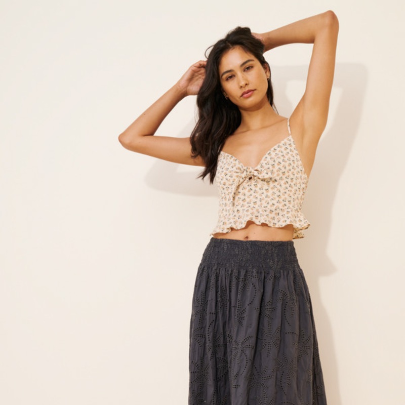 Bea Eyelet Midi Skirt