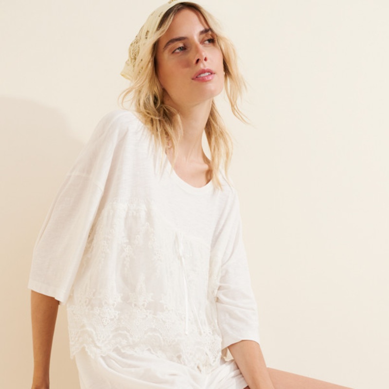 Cotton Lace Twofer Romper