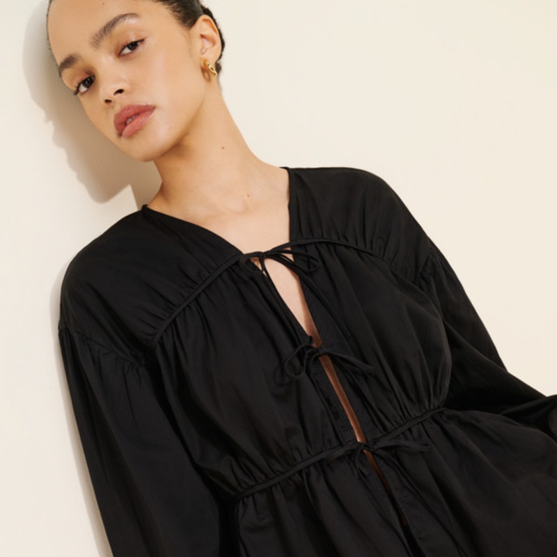 Hira Cotton Tie Front Blouse