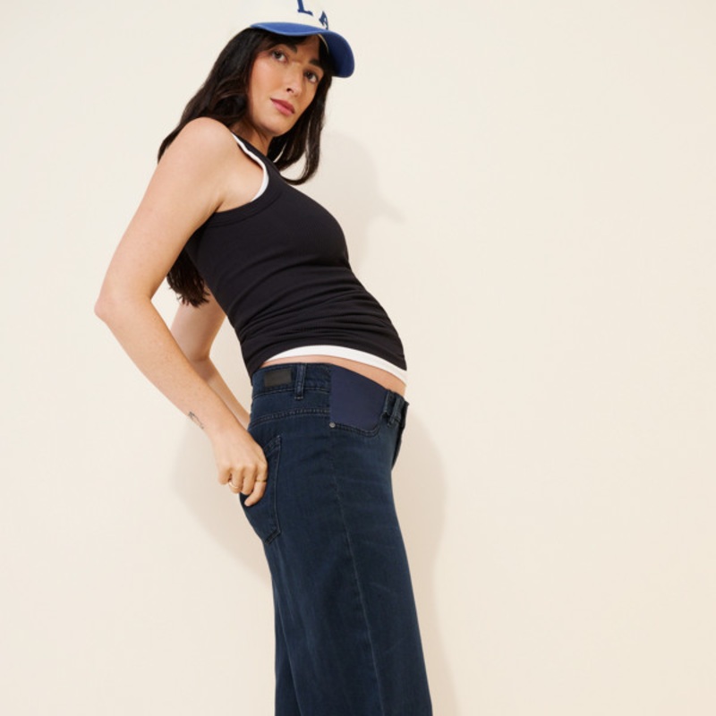 Maternity Hepburn Wide-Leg High-Rise Ankle Jeans