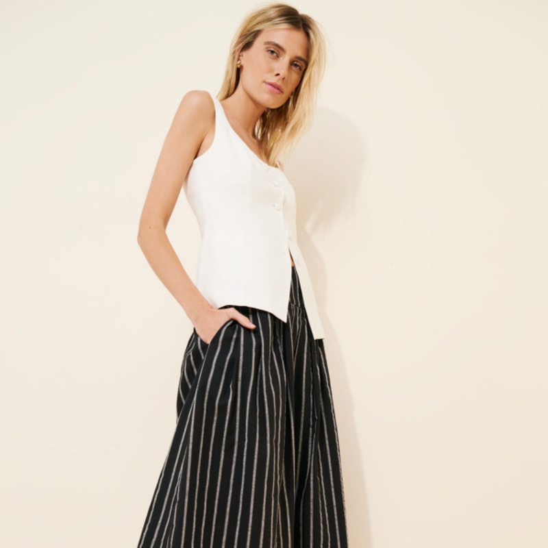 Pinstripe Midi Skirt