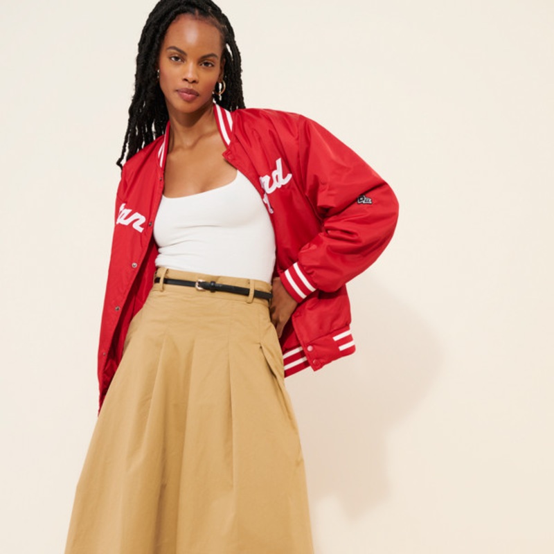 Pleated High-Rise Midi Skirt