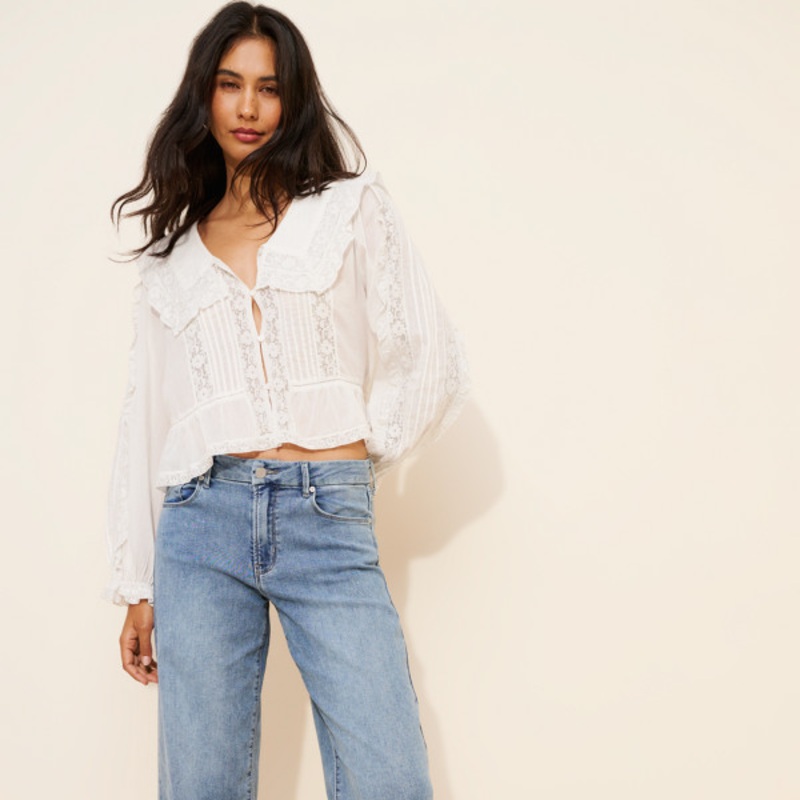 Slim Wide-Leg Sweat Jeans