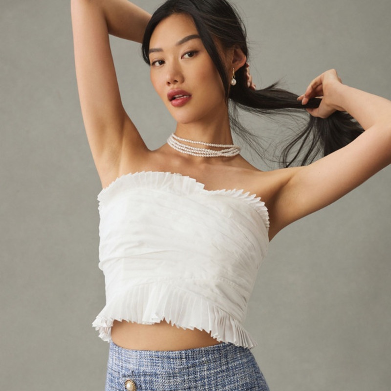 Strapless Pleated Corset Top