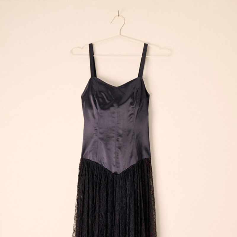 Vintage Norma Kamali Black Lace Dress