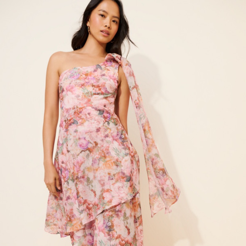 Amara One Shoulder Tiered Maxi Dress