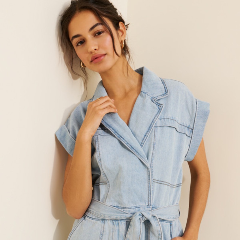 Crossfront Belted Romper