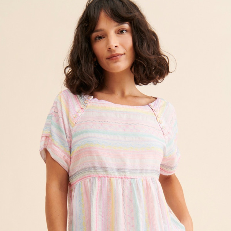 Letty Embroidered Babydoll Blouse