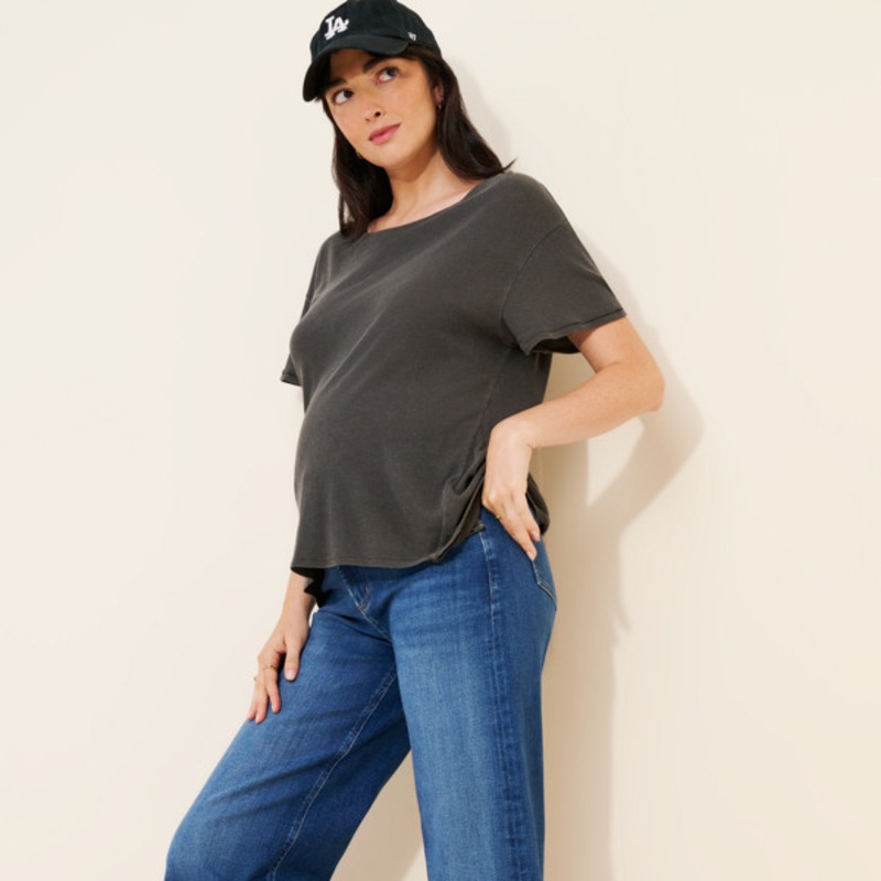 Maternity Lyra Wide-Leg Crop Jeans