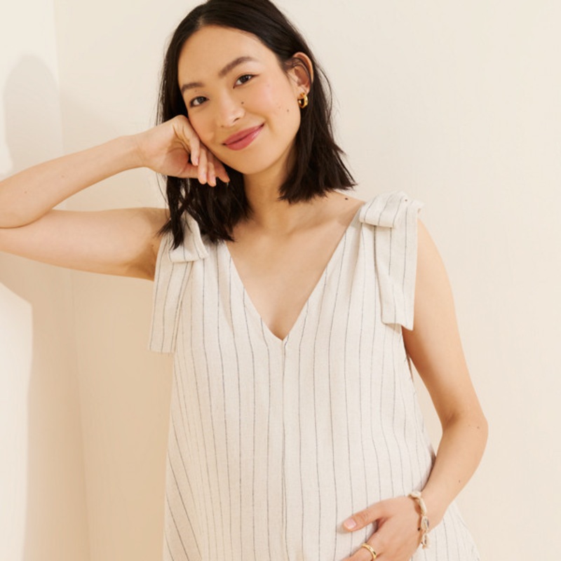 Maternity Tie Shoulder Romper