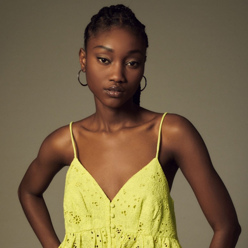 Ruffle Eyelet Button-Front Cami