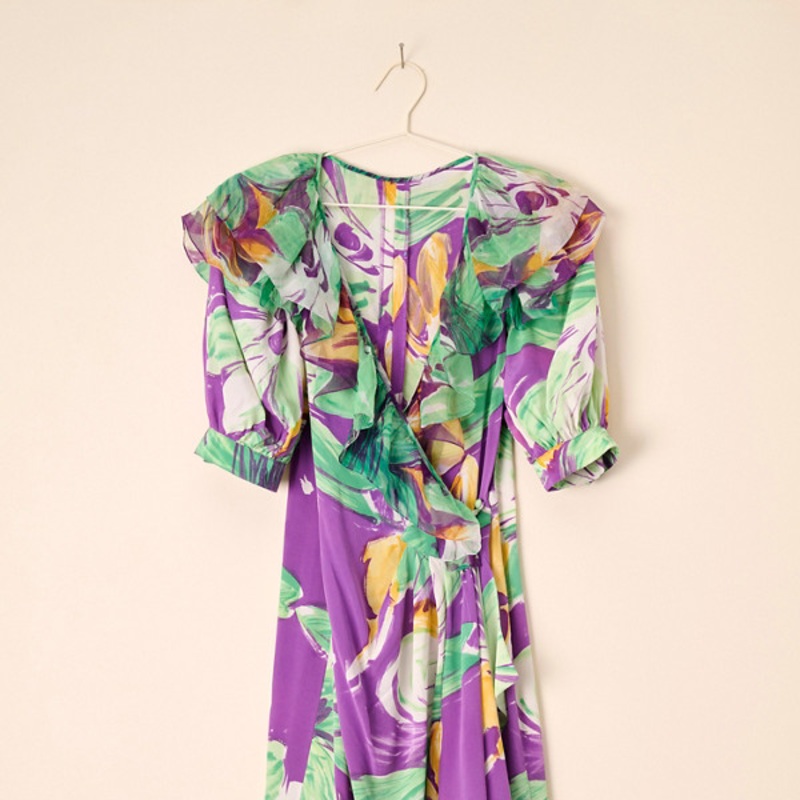Vintage Silk Wrap Dress