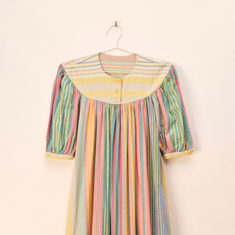 Vintage Stripe Flutter Dress