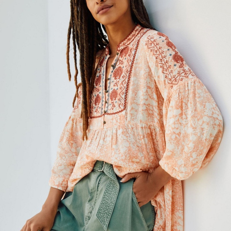 Claudia Embroidered Babydoll Tunic