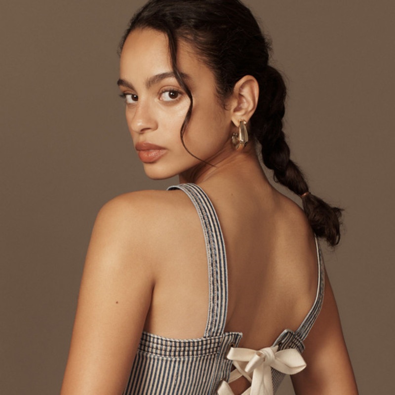 Nika Cropped Denim Tank