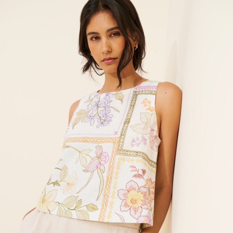 Zoe Sleeveless Linen Top