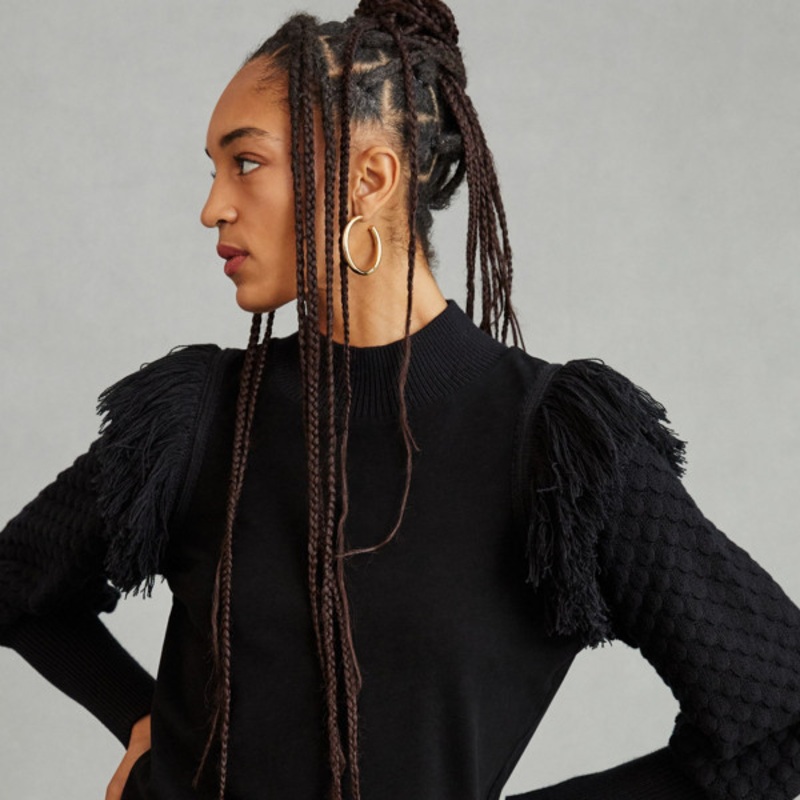 Fringed Knit Sweater