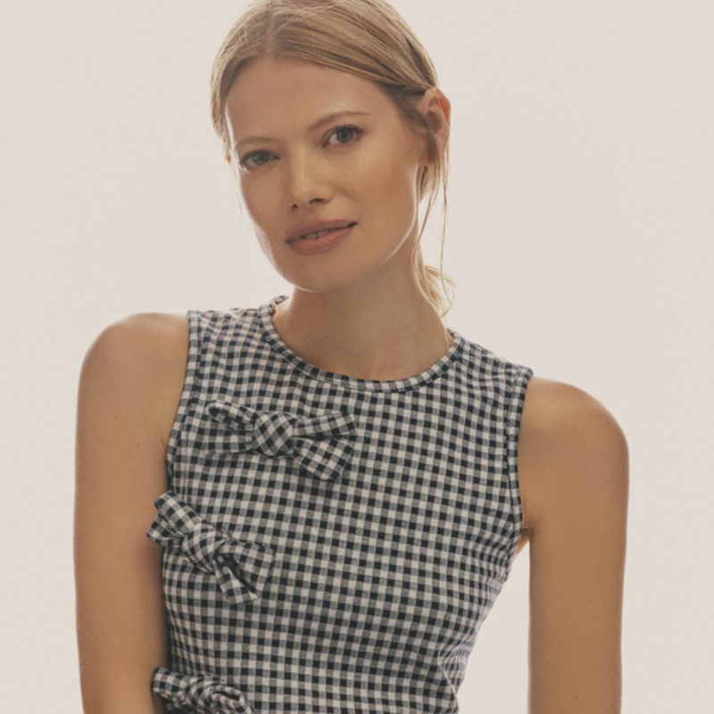 Gingham Bow Tank