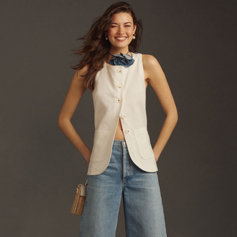 Sleeveless Buttondown Vest