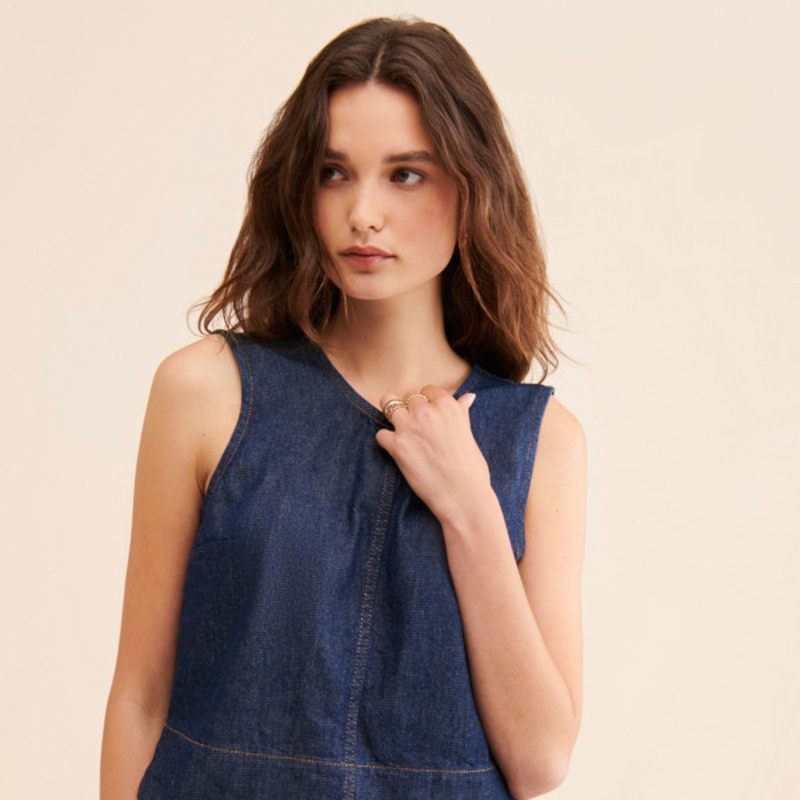 Denim Shell Tank