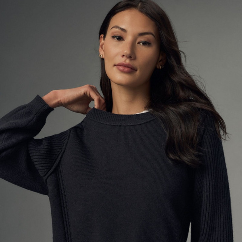 Buckled Open-Back Sweater