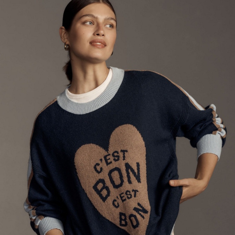 C’est Bon Graphic Tunic Sweater