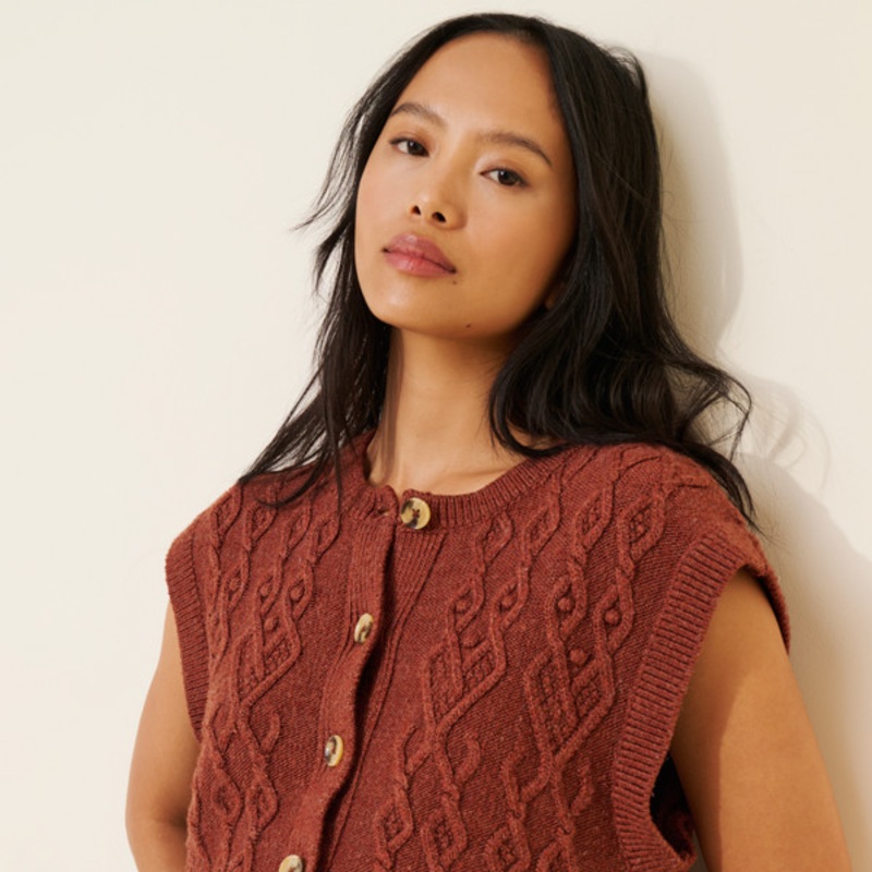 Cable Knit Buttondown Vest