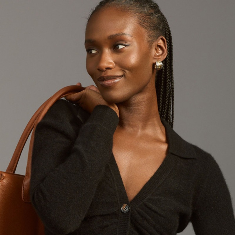 Cashmere Ruched Cardigan