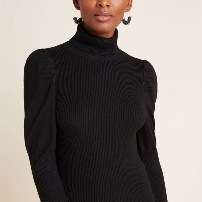 Cecilia Puff-Sleeved Turtleneck Sweater