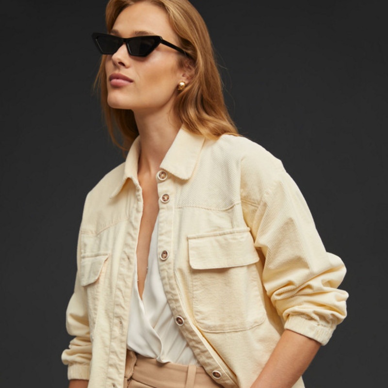 Corduroy Buttondown Oversized Shirt Jacket