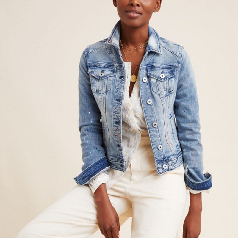 Paint-Splattered Denim Jacket