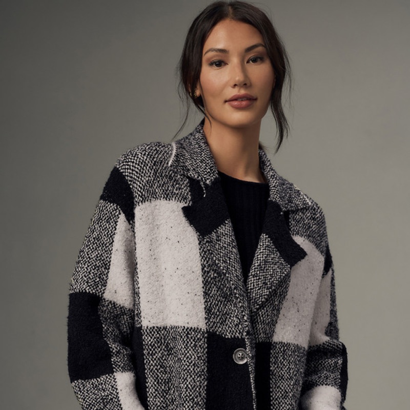 Patterned Mackinaw Sweater Coat