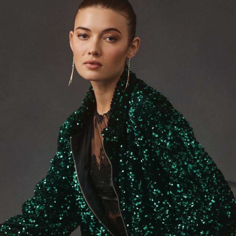 Sequin Bomber Jacket