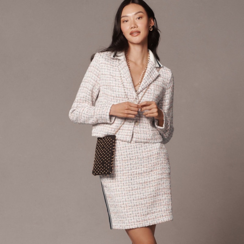 Sporty Trim Tweed Jacket