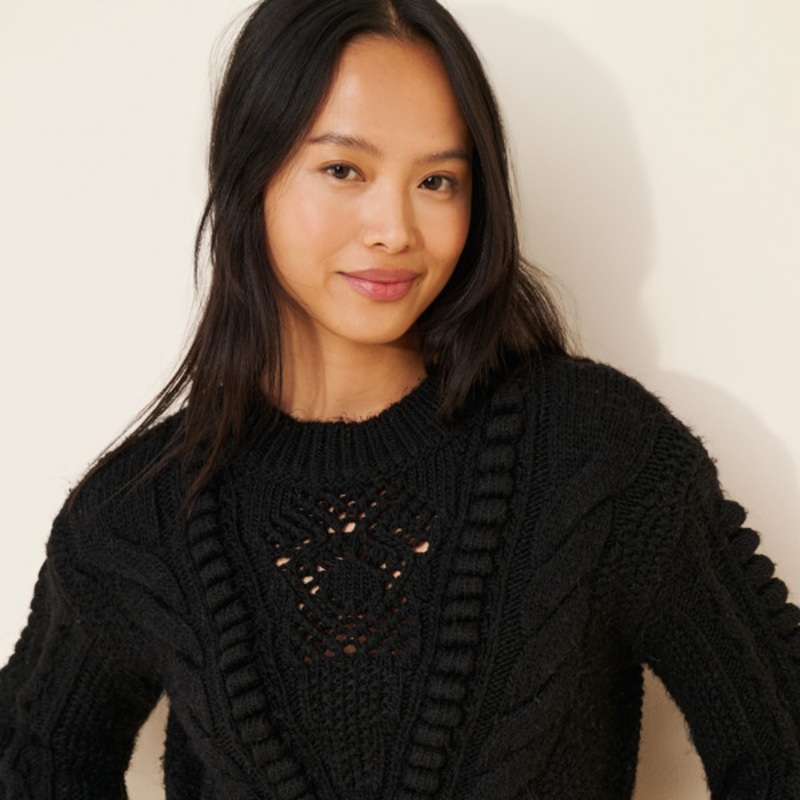 Textured Cable Knit Sweater