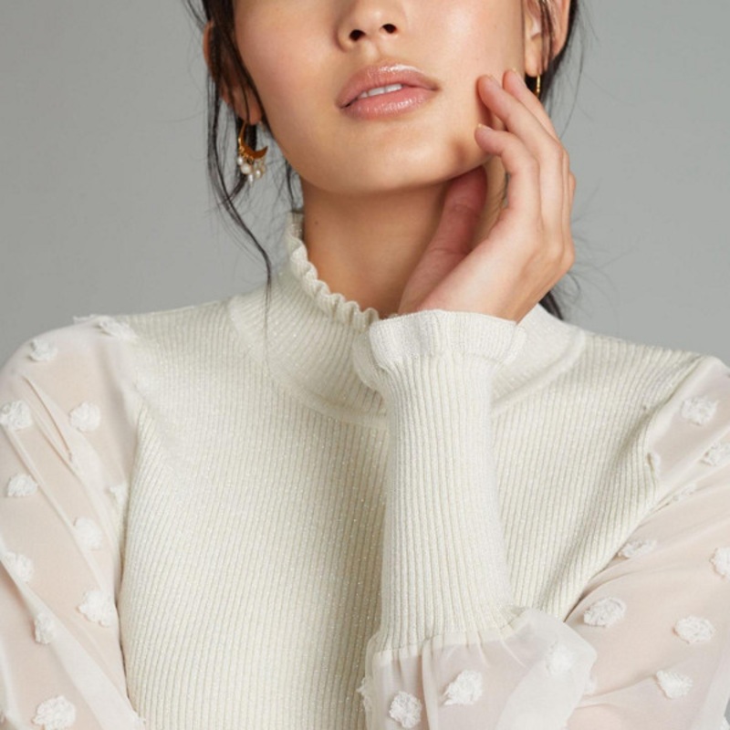 Textured Mock Neck Sweater