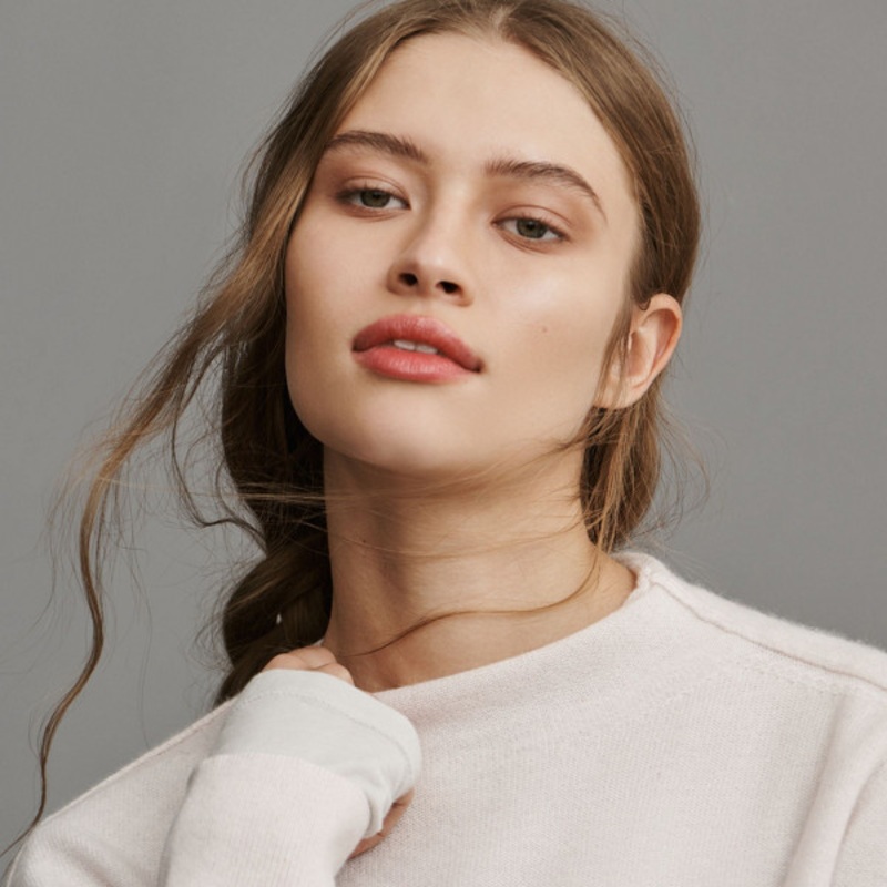 The Alani Cashmere Mock-Neck Wedge Sweater